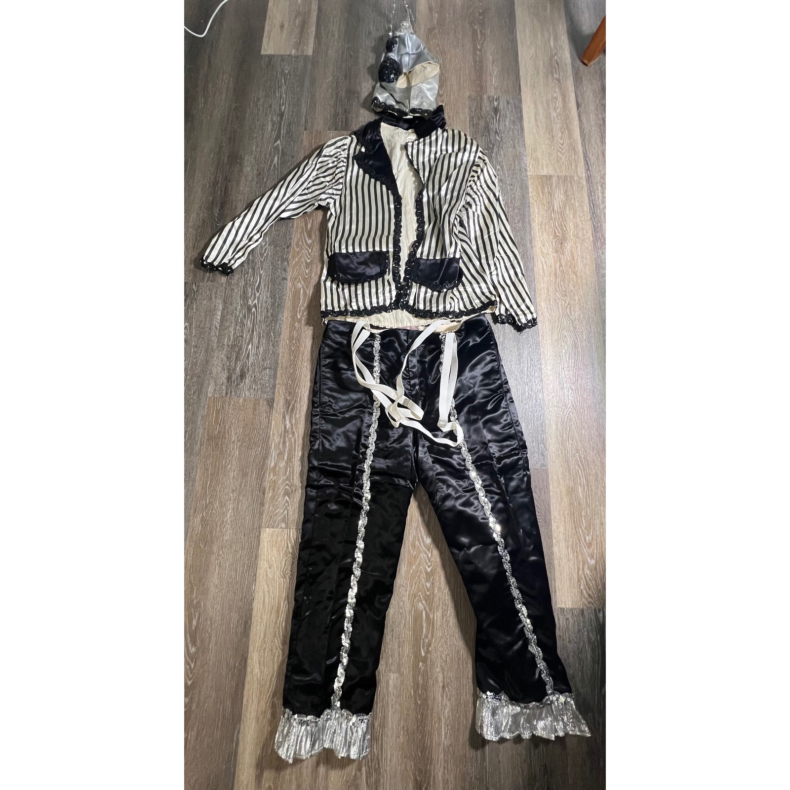 Mardi Gras Vintage Costumes By Andrade Striped Sequin Stage Performer